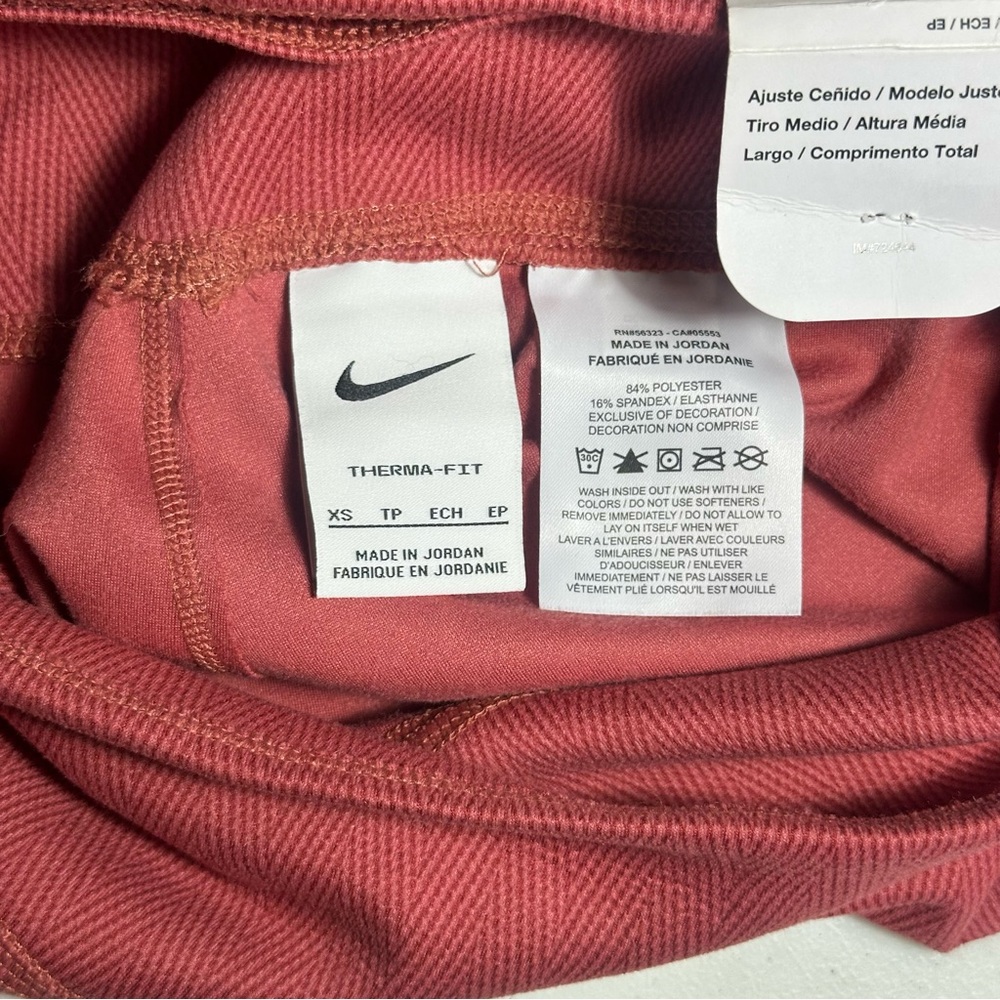 Nike One Therma-FIT Mid-Rise Leggings Canyon Rust NWT Size XS - Picture 5 of 12